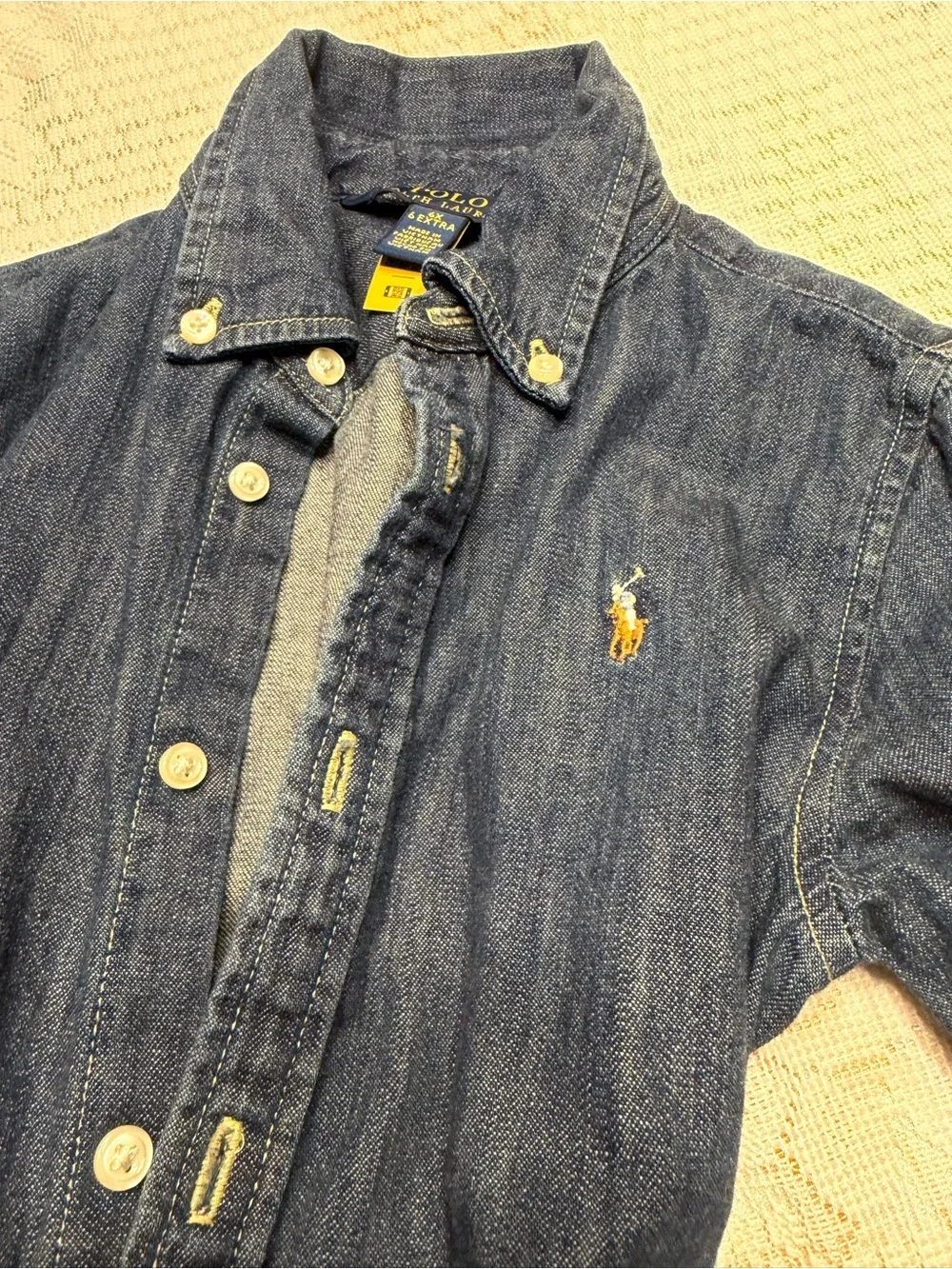 Ralph Lauren Kids Dark Blue Denim Shirt Dress with Belt